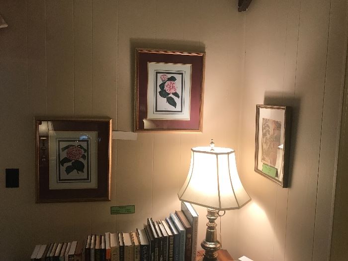 Various Framed Prints And Books