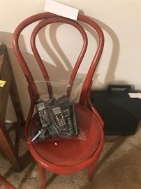 Red Painted Bentwood Chairs