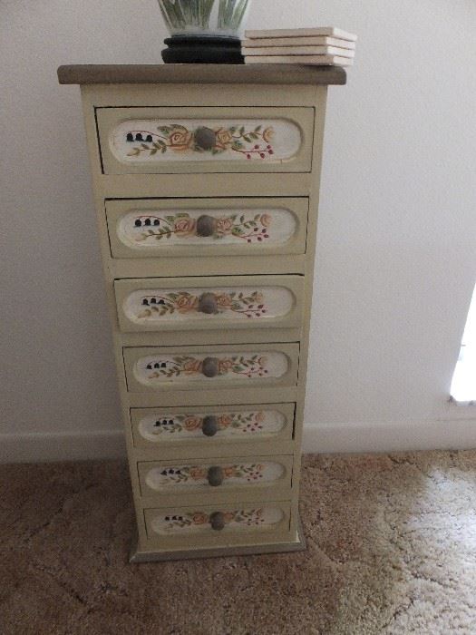 small painted cabinet (about 3 ft high)