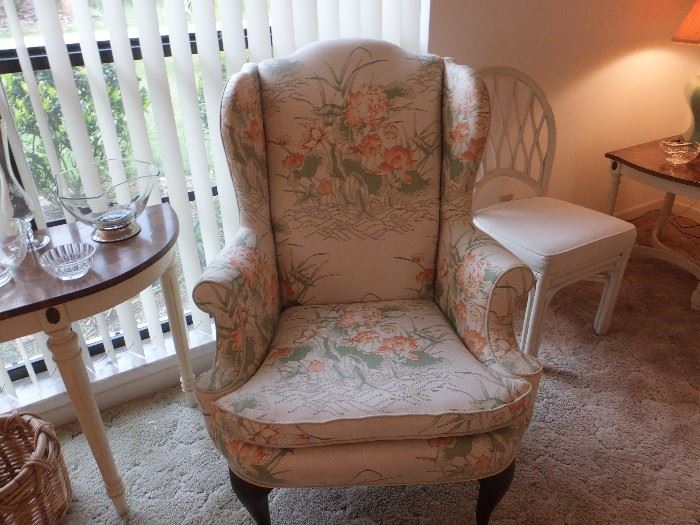 matching wing back chair