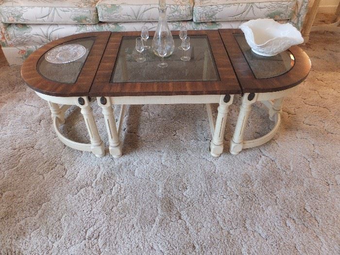 Italian provincial table set - 3 piece coffee table