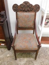 Antique hand carved parlor chair