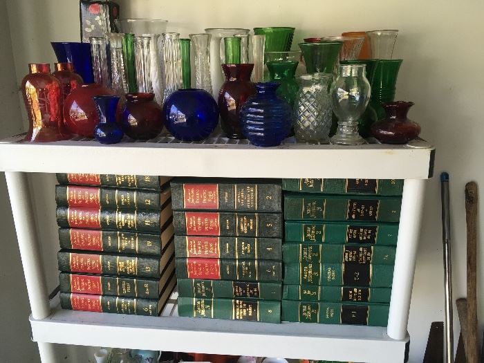 assorted vases, Tennessee law books