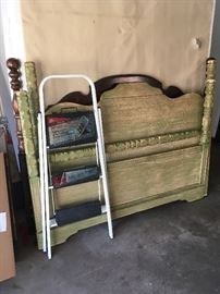 small step ladder, headboards and footboards