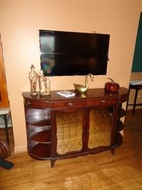 Vintage mirror-front buffet. 