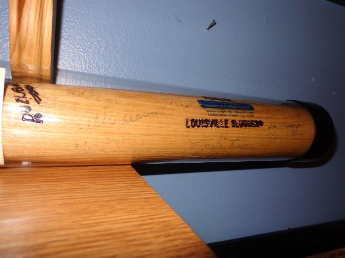 Washington Senators “Of Griffith Park” 1996 team signed baseball bat.