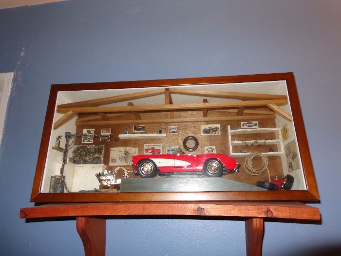 Rare Franklin Mint Corvette shadow box.