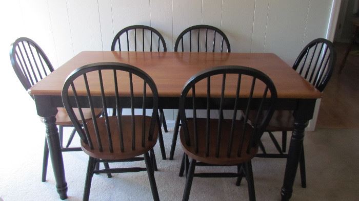 Farmhouse style kitchen table with 6 chairs