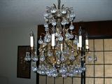 Wow! Vintage Murano Bubble Glass 30" Crystal Chandelier with 2 matching wall scones. We also have another gorgeous chandelier