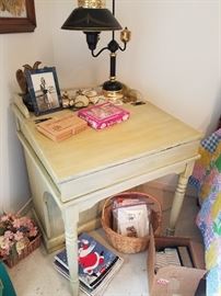 2 desks with built in bookcase on backside