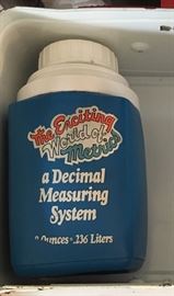 "THE EXCITING WORLD OF METRICS" VINTAGE LUNCH BOX W/THERMOS