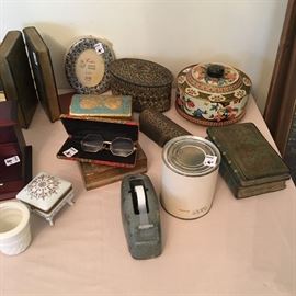 VINTAGE TINS AND MISC. ITEMS