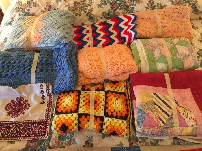 Handmade quilts, afghans and tapestry
