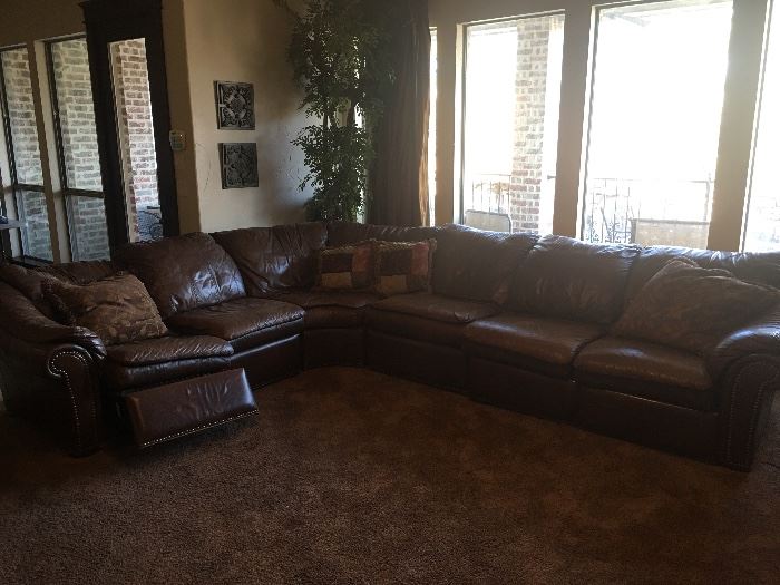 Leather Reclining Sectional