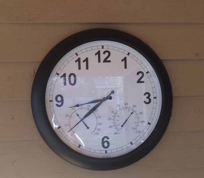 LARGE CLOCK/THERMOMETER