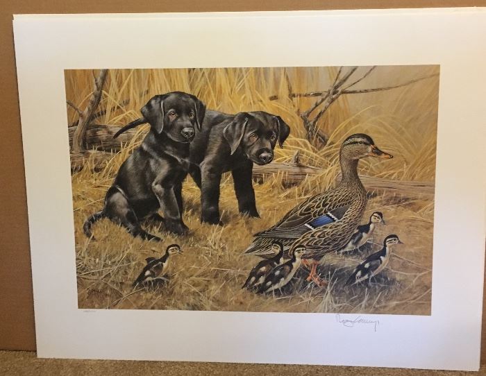 ROGER CRUWYS "WAIT FOR ME" BLACK LAB PUPPIES SIGNED/NUMBERED 189/2500