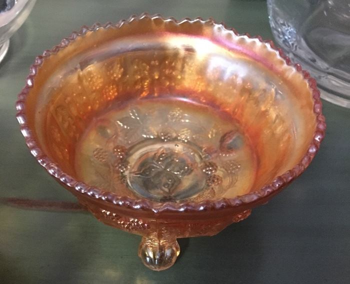 CARNIVAL GLASS CANDY/NUT DISH