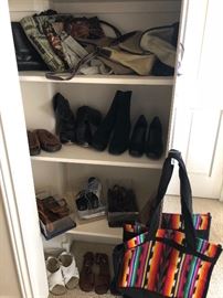 Assorted nice shoes and purses