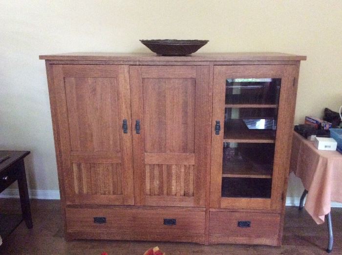 Mission style cabinet