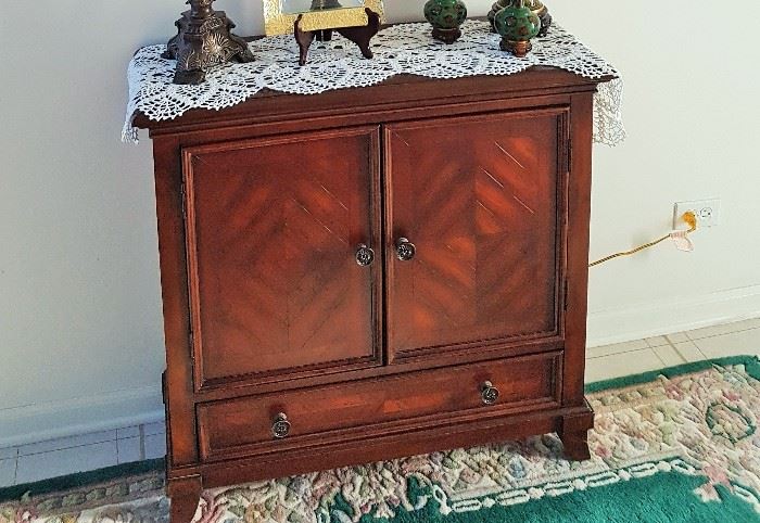 All fine wood cabinet with drawer