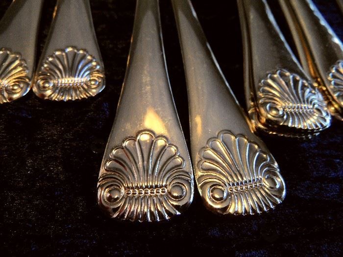 Gold plated flatware, Japan, "Odyssey." Service for 8, plus serving pieces.