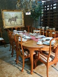 This is one of several dining tables in this estate sale. - All completely different; all in wonderful condition.