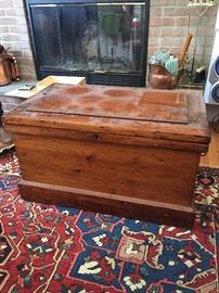 Antique pine tool chest.