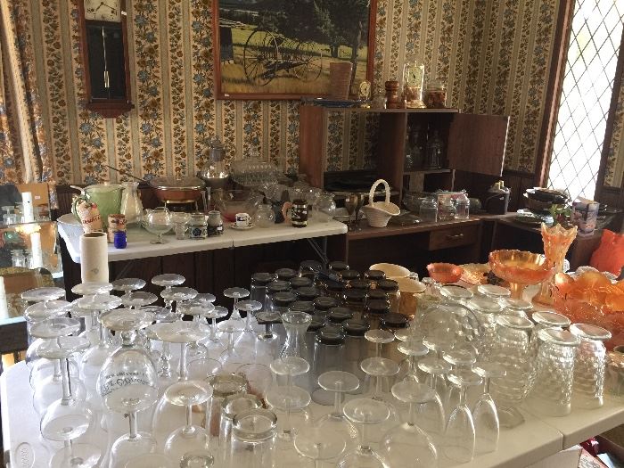Glassware, glassware, glassware, and some carnival glass, too!