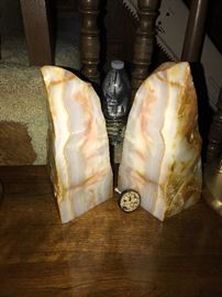 ALABASTER STONE BOOKENDS