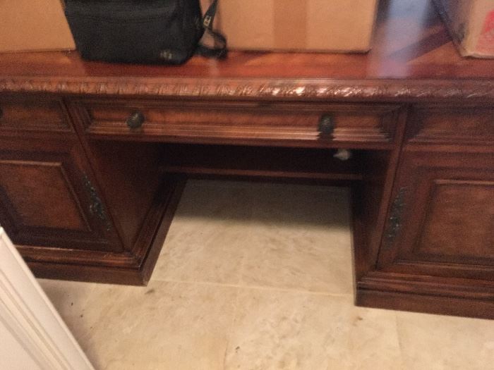 Large Desk with Credenza over top