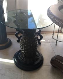 Pineapple  Glass Top Table