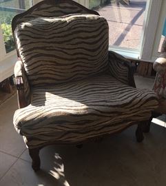 Oversized Zebra Chair, French Brasserie