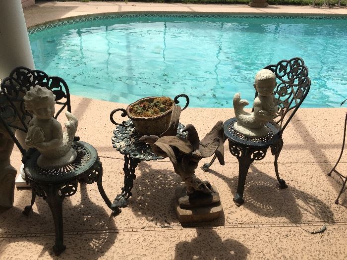 Lawn wrought iron Chairs & Table