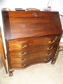 Antique fall front desk, closed