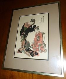 One of several Japanese wood block prints