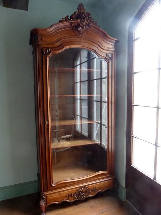 French glass front armoire $950