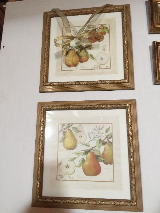 Longaberger pear artwork sold as a pair.