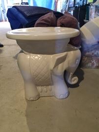 Ceramic elephant side table.