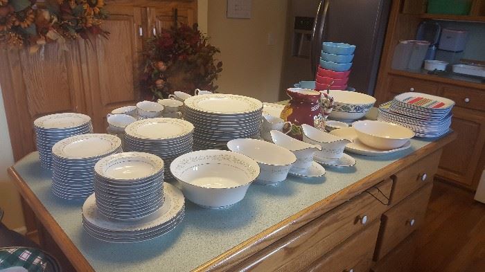 Full set of 16 China with multiple Serving Pieces