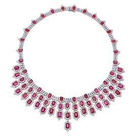 LOT 988 GIA RUBY NECKLACE