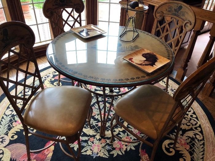 Rooster dining table with chairs 