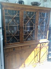 Burl Maple china cabinet 