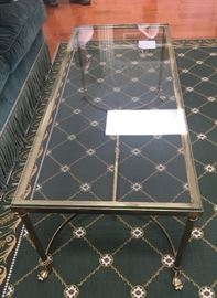 Brass & glass table 