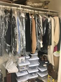 Closets of clothes & shoes