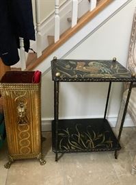 Umbrella stand & metal painted table