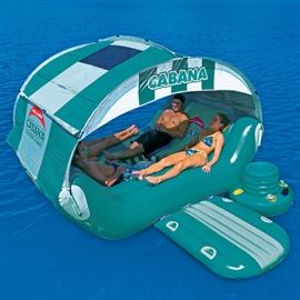 We have two of these inflatable six-person floating cabanas!