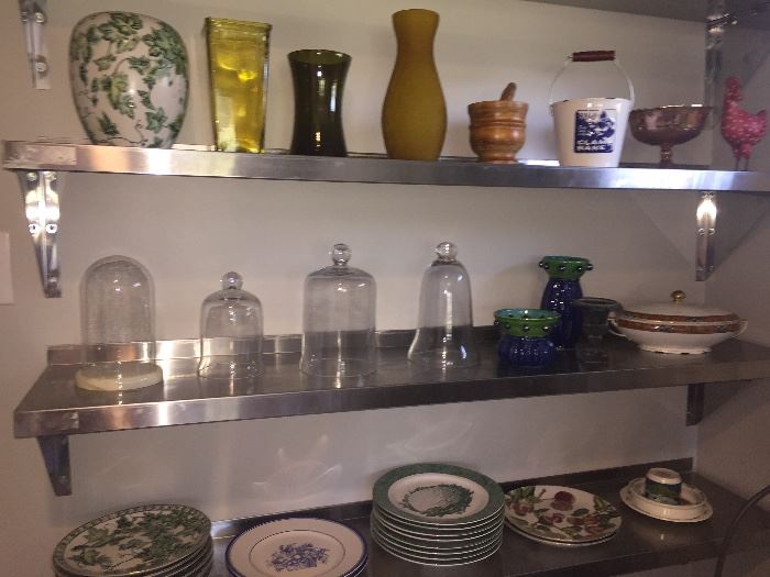 dishware, glass domes, serving pieces