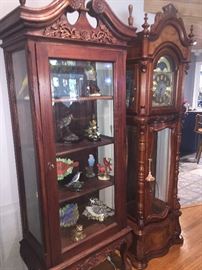 upscale working Grandfather's clock and ANOTHER display cabinet