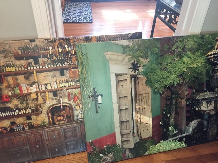 over one dozen canvases with beautiful prints--Perfect for a business