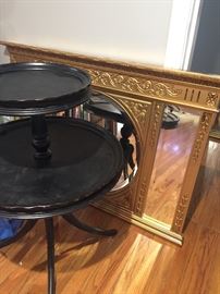 two tiered round display table and another mirror